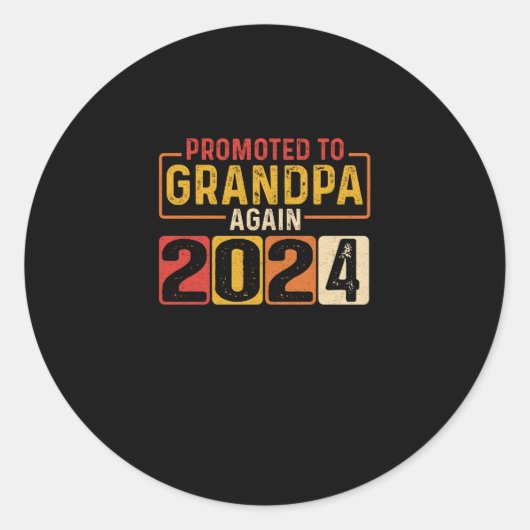 Opnieuw tot opa 2024 ronde sticker (Voorkant)