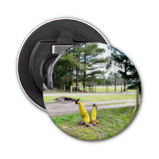 Opnieuw verdwaald in de tuin button flesopener (Voorkant)