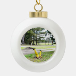 Opnieuw verdwaald in de tuin keramische bal ornament