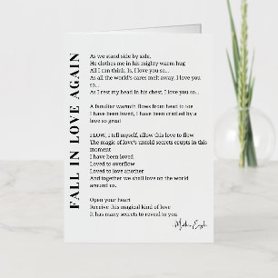 Opnieuw verliefd worden gedicht poëzie folie wenskaart