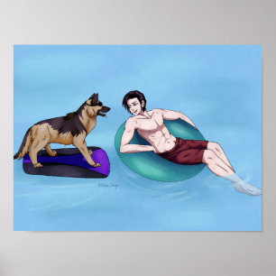 Opnieuw verzachten in de pool poster