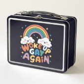 Opnieuw wakker Gay LGBT Pride Maand Groovy (Voorkant)