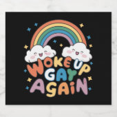 Opnieuw wakker Gay LGBT Pride Maand Groovy Bier Etiket (Enkel label)