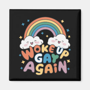 Opnieuw wakker Gay LGBT Pride Maand Groovy Magneet