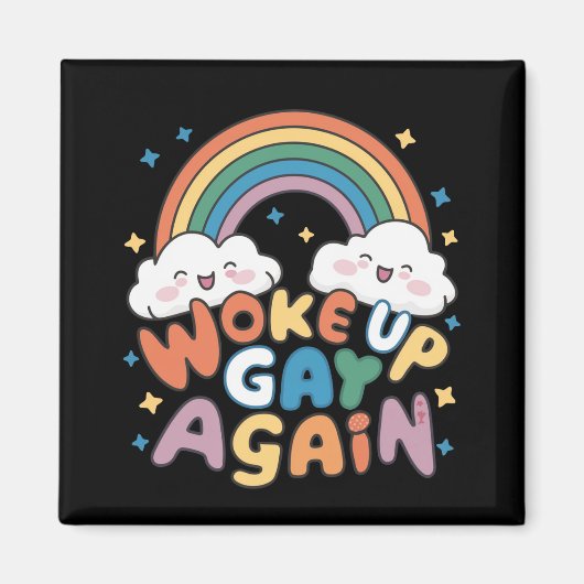 Opnieuw wakker Gay LGBT Pride Maand Groovy Magneet (Voorkant)