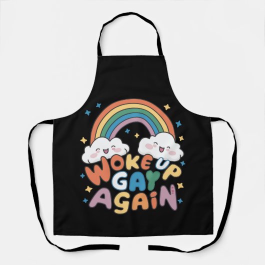 Opnieuw wakker Gay LGBT Pride Maand Groovy Schort (Voorkant)