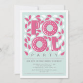 Opnodiging voor 'Hot Pool Party Splash Birthday' Kaart (Voorkant)