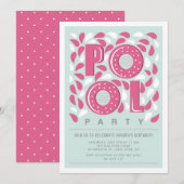 Opnodiging voor 'Hot Pool Party Splash Birthday' Kaart (Voorkant / Achterkant)
