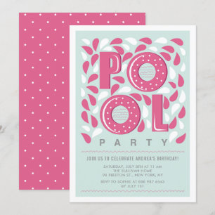 Opnodiging voor 'Hot Pool Party Splash Birthday' Kaart