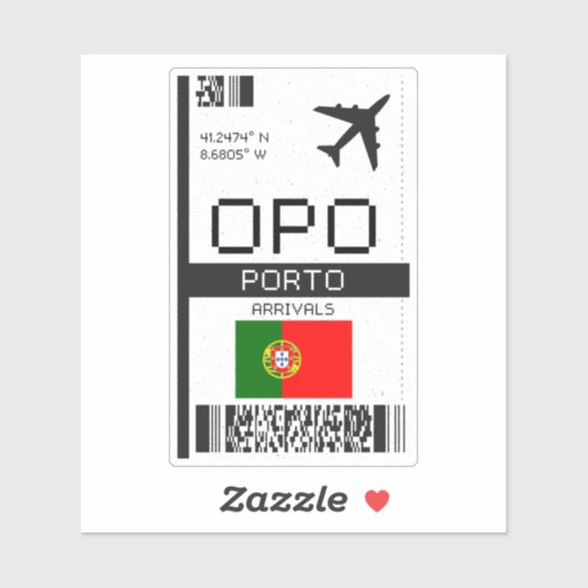 OPO Porto instapkaart - Portugal Reizen Sticker (Vel)