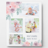 Opoe je bent de beste 4 Foto Roze Bloem Fotoplaat (Voorkant)