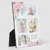 Opoe je bent de beste 4 Foto Roze Bloem Fotoplaat (Zijkant)