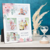 Opoe je bent de beste 4 Foto Roze Bloem Fotoplaat (Zijkant)