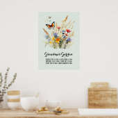 Opofferige oma tuin kleinkinderen poster (Keuken)