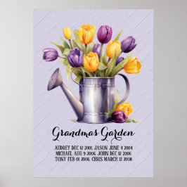 Opofferige Oma Tuin Kleinkinderen Poster