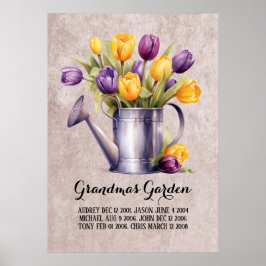 Opofferige Oma Tuin Kleinkinderen Poster