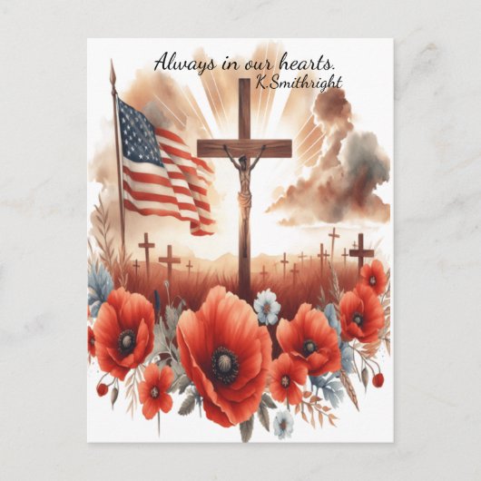 Opoffering in de zachte hemel feestdagenkaart (Voorkant)