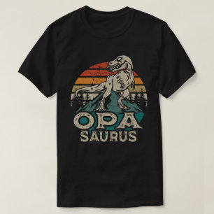 Oposaurus Dinosaur Grandpa Saurus Vaderdag T-shirt