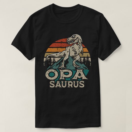 Oposaurus Dinosaur Grandpa Saurus Vaderdag T-shirt (Design voorkant)
