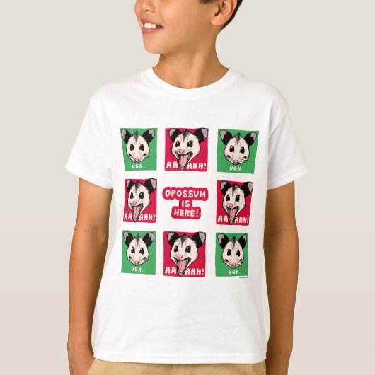 Opossum "AHHH" and "UGH..." T-shirt (Voorkant)