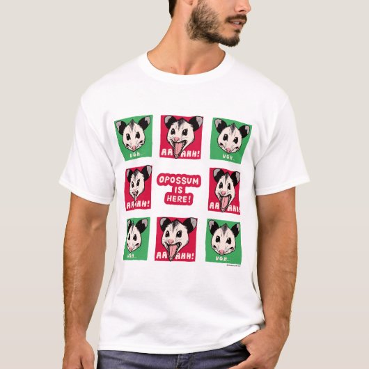 Opossum "AHHH" and "UGH..." T-shirt (Voorkant)