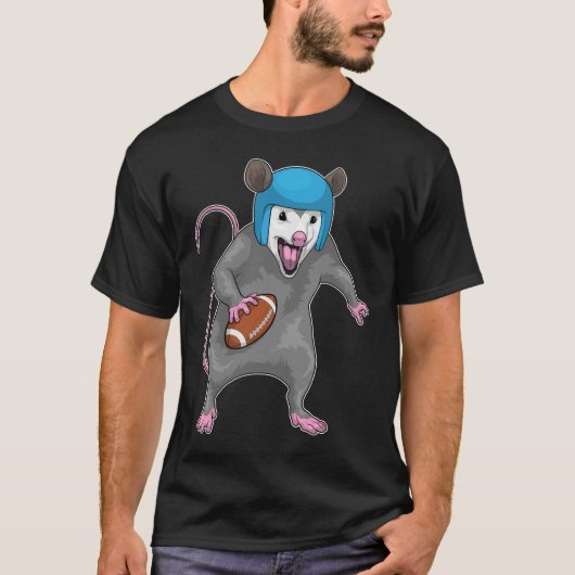 Opossum Amerikaans Football Sport T-shirt (Voorkant)