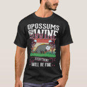 Opossum And Wine Trash Cat Possum Opossum T-shirt (Voorkant)