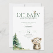 Opossum Baby Shower Invitation • Oh Baby Forest Save The Date (Voorkant)