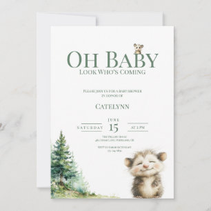 Opossum Baby Shower Invitation • Oh Baby Forest Save The Date