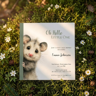 Opossum Baby Shower Invitation Save The Date