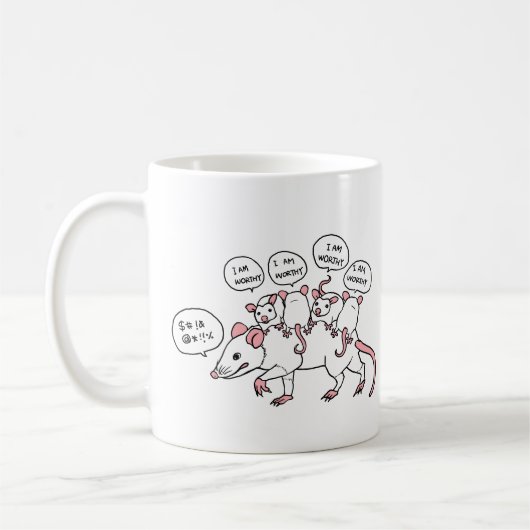 Opossum BEN IK WAARDIG Koffiemok (Links)