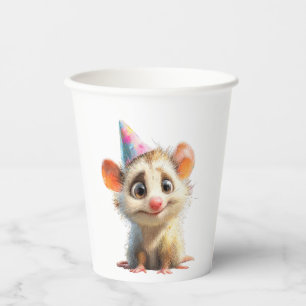 Opossum Birthday • Animal Party Cup Papieren Beker