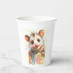 Opossum Birthday • Animal Party Cup Papieren Beker