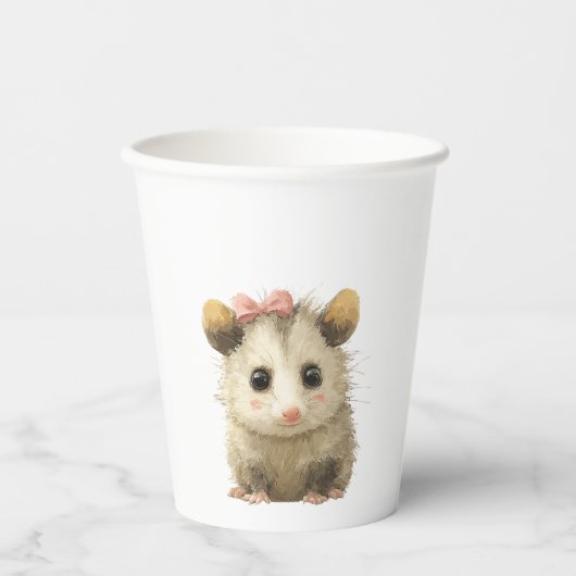 Opossum Birthday • Animal Party Cup Papieren Bekers (Voorkant)