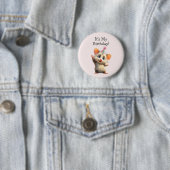 Opossum Birthday Button • Cute Woodland Party (In situ)