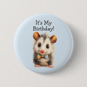 Opossum Birthday Button • Cute Woodland Party