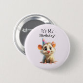 Opossum Birthday Button • Cute Woodland Party (Voorkant /achterkant)