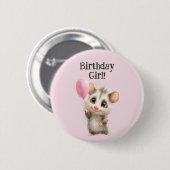 Opossum Birthday Button • Cute Woodland Party (Voorkant /achterkant)