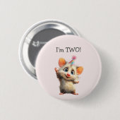 Opossum Birthday Button • Cute Woodland Party (Voorkant /achterkant)