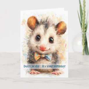Opossum Birthday Card Kaart