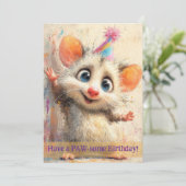 Opossum Birthday Card Kaart (Staand voorkant)