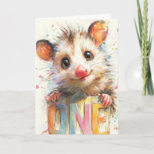 Opossum Birthday Card Kaart