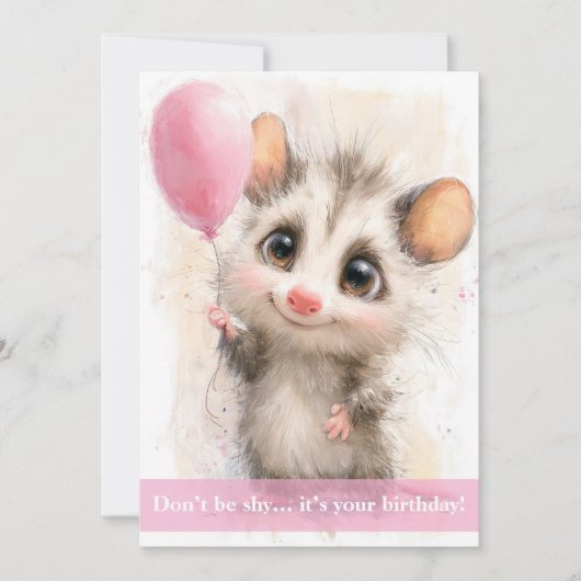 Opossum Birthday Card Kaart (Voorkant)