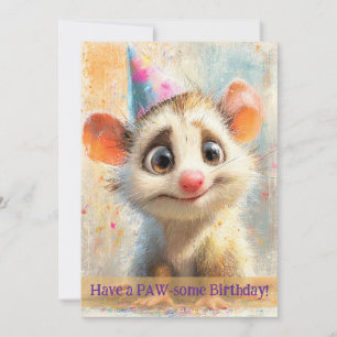 Opossum Birthday Card Kaart