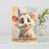 Opossum Birthday Card Kaart (Staand voorkant)