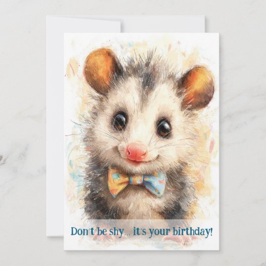 Opossum Birthday Card Kaart (Voorkant)