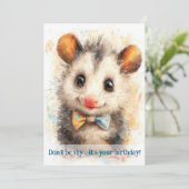 Opossum Birthday Card Kaart (Staand voorkant)