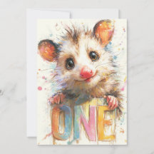 Opossum Birthday Card