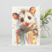 Opossum Birthday Card Kaart (Staand voorkant)