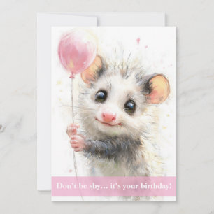 Opossum Birthday Card Kaart